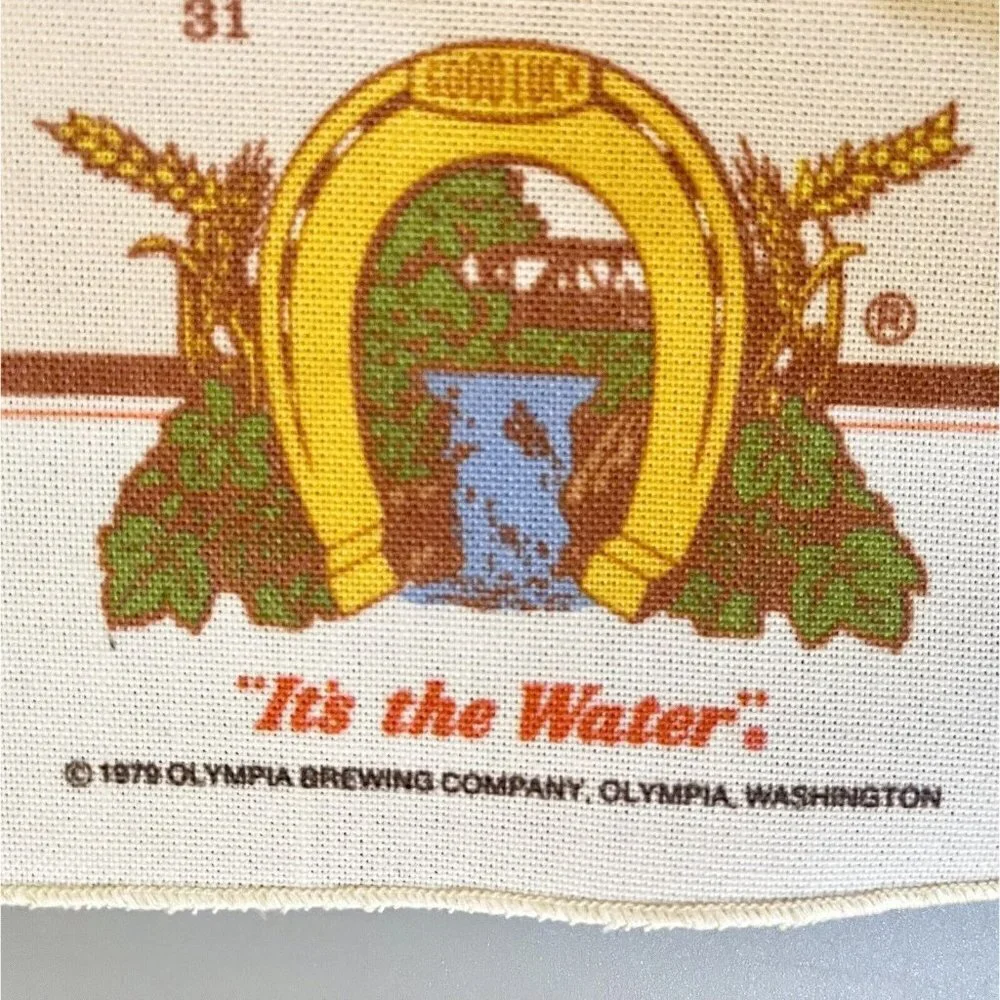 Vintage Olympia Beer Calendar 1980 Banner 1909 Olympia Calendar Girl 26.5x15.5”